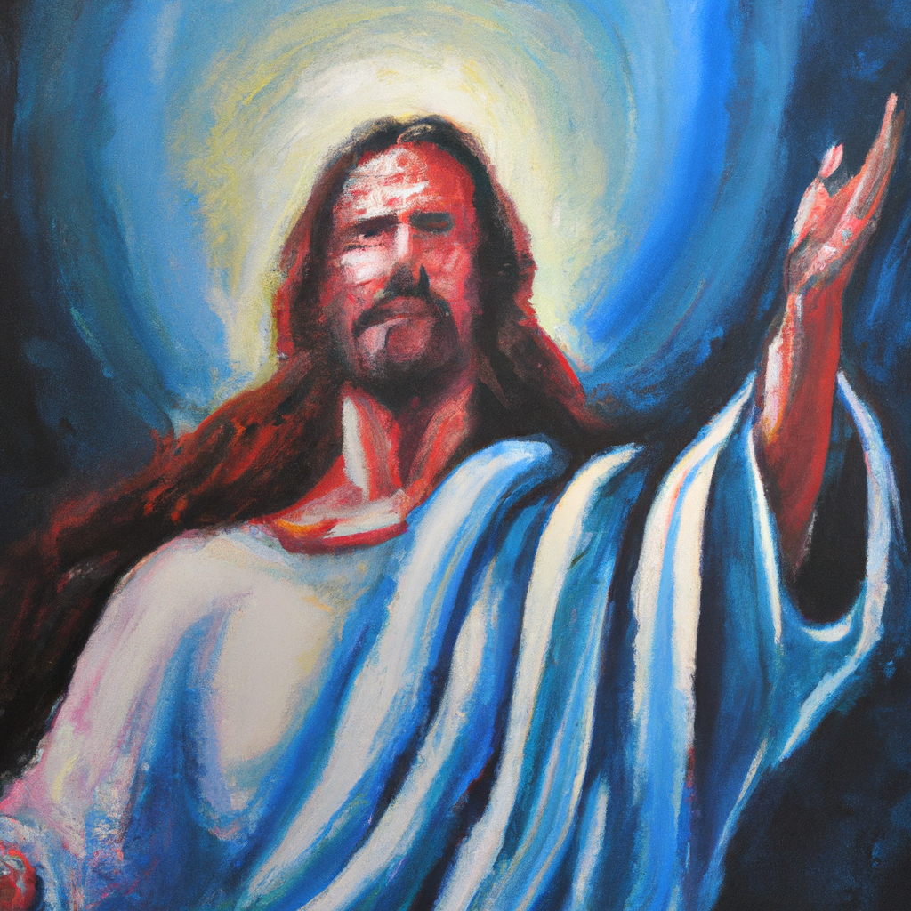 Image generated from Dall.e prompt 'An expressive oil painting of Jesus gently guides, illuminating truth with a radiant spirit, revealing future insights and inspiring hope through divine understanding.'