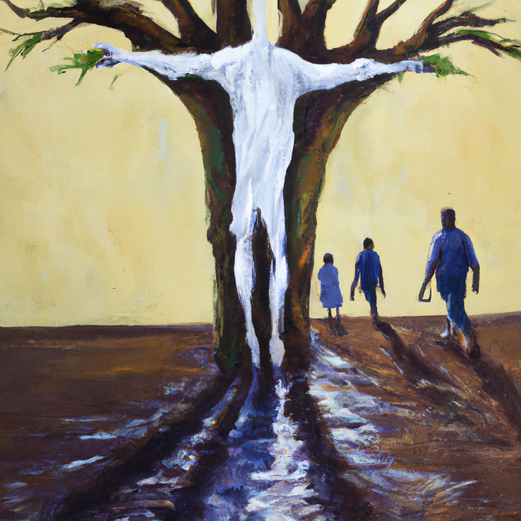 Image generated from Dall.e prompt 'An expressive oil painting of Walking confidently in Christ, rooted and built up, embracing fullness, triumphantly overcoming obstacles through His power and grace.'