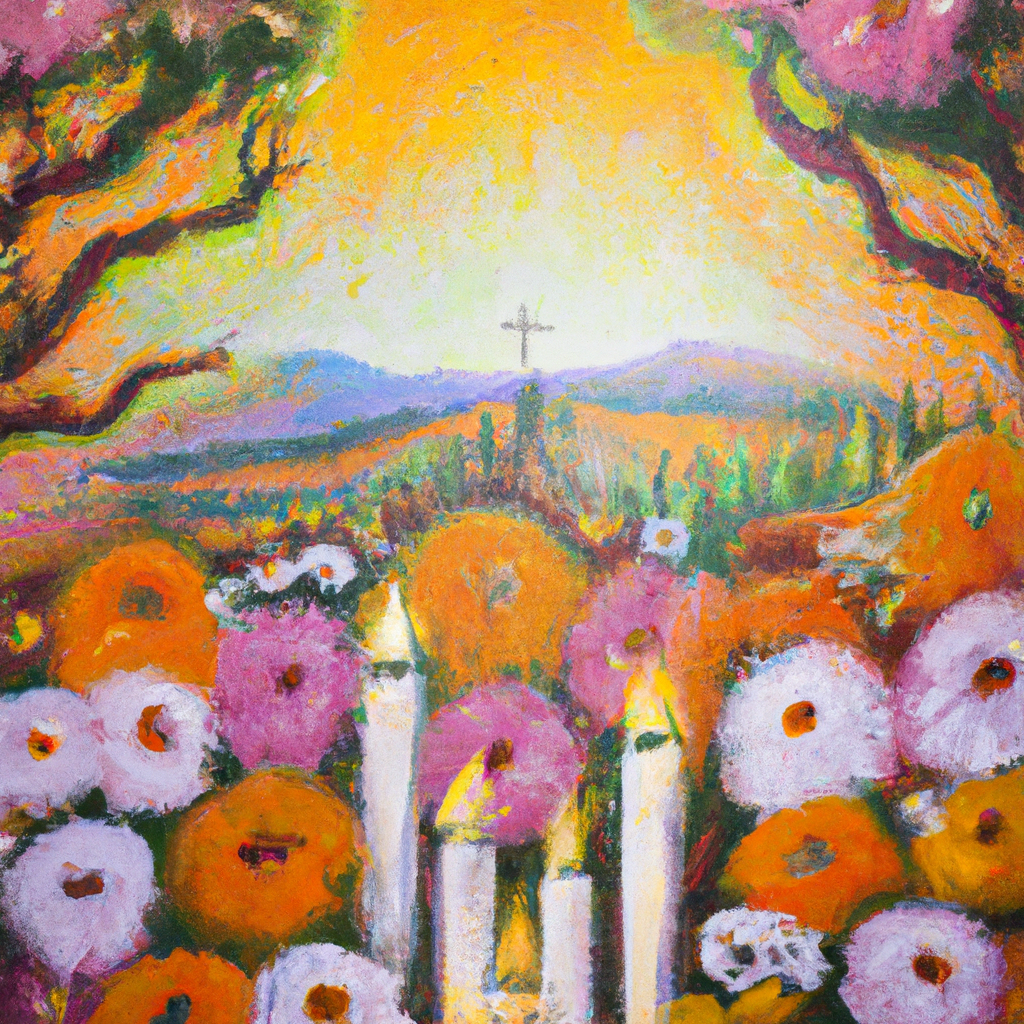 Image generated from Dall.e prompt 'An expressive oil painting of Hope blooms anew, melodies fill the air, and joy shines brightly as gratitude echoes through heartfelt thanksgiving.'