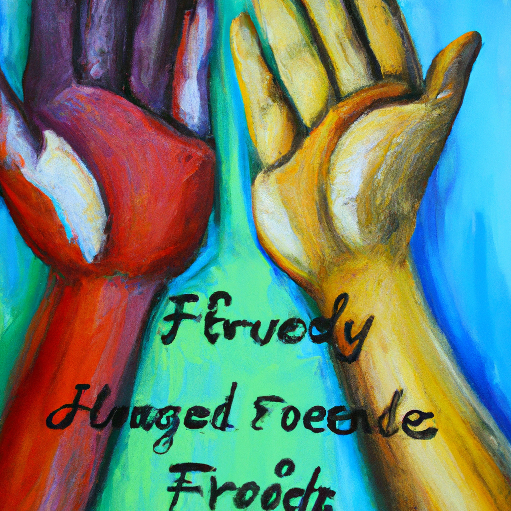 Image generated from Dall.e prompt 'An expressive oil painting of A heartfelt letter of friendship and forgiveness, showcasing reconciliation, humility, and renewed trust between brothers in kindness and grace.'