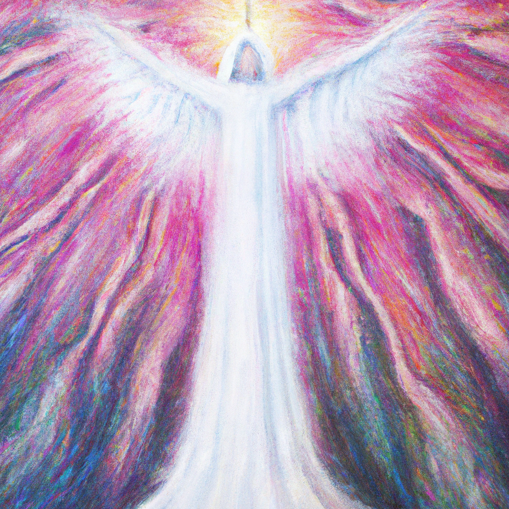 Image generated from Dall.e prompt 'An expressive oil painting of Heavenly figure descends from above, reaching out with loving arms to save the world, offering eternal life through gentle compassion.'