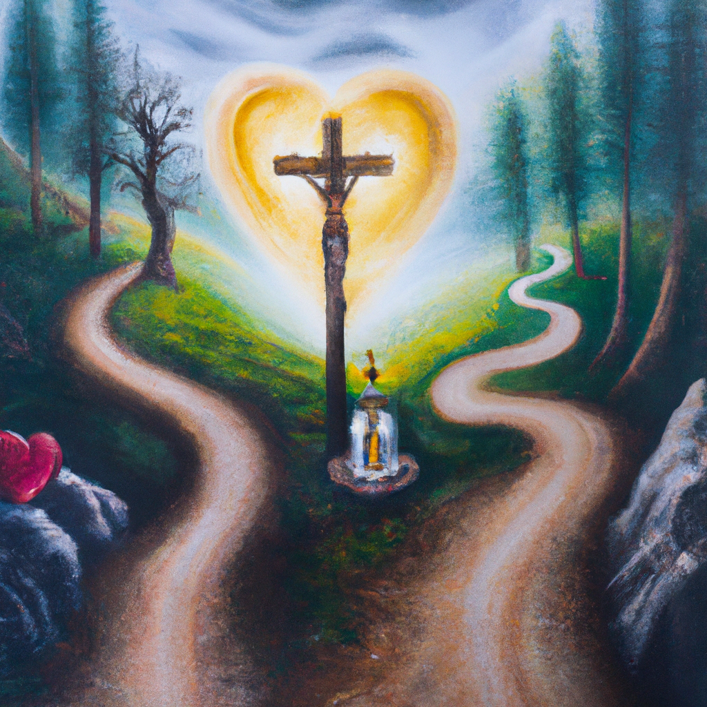 Image generated by AI from Dall.e prompt 'An expressive oil painting of A choice between life and prosperity or hardship and adversity, with blessings awaiting upon obedience, guiding hearts along a clear path.'